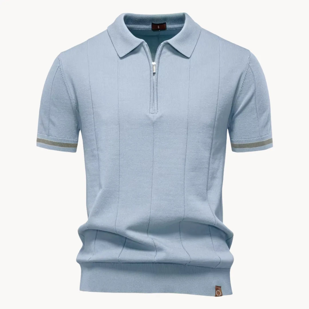 Polo met korte rits en klassieke kraag