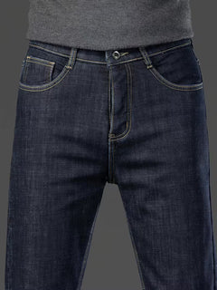 Rechte pijp herenbroek met fleece binnenvoering