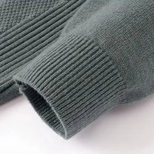 Trui met ribbed mock neck