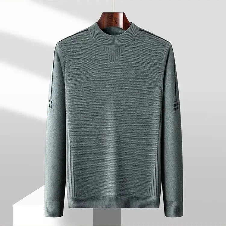 Trui met ribbed mock neck