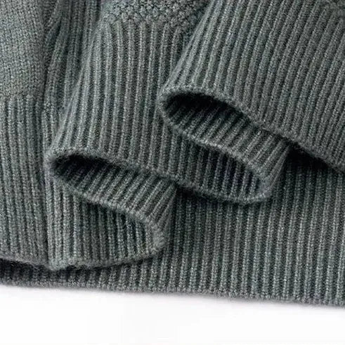 Trui met ribbed mock neck