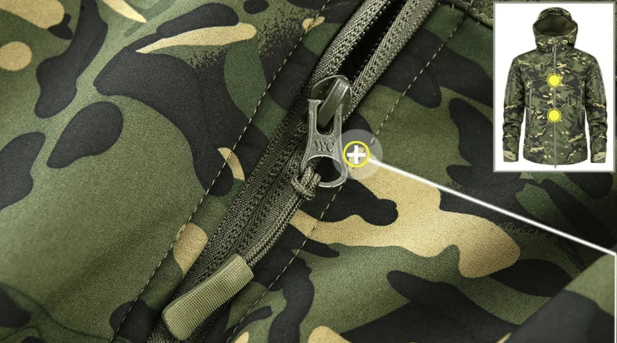 Hooded parka met camouflage patroon