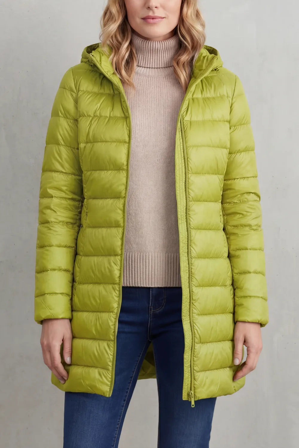 Gewatteerde hooded jas
