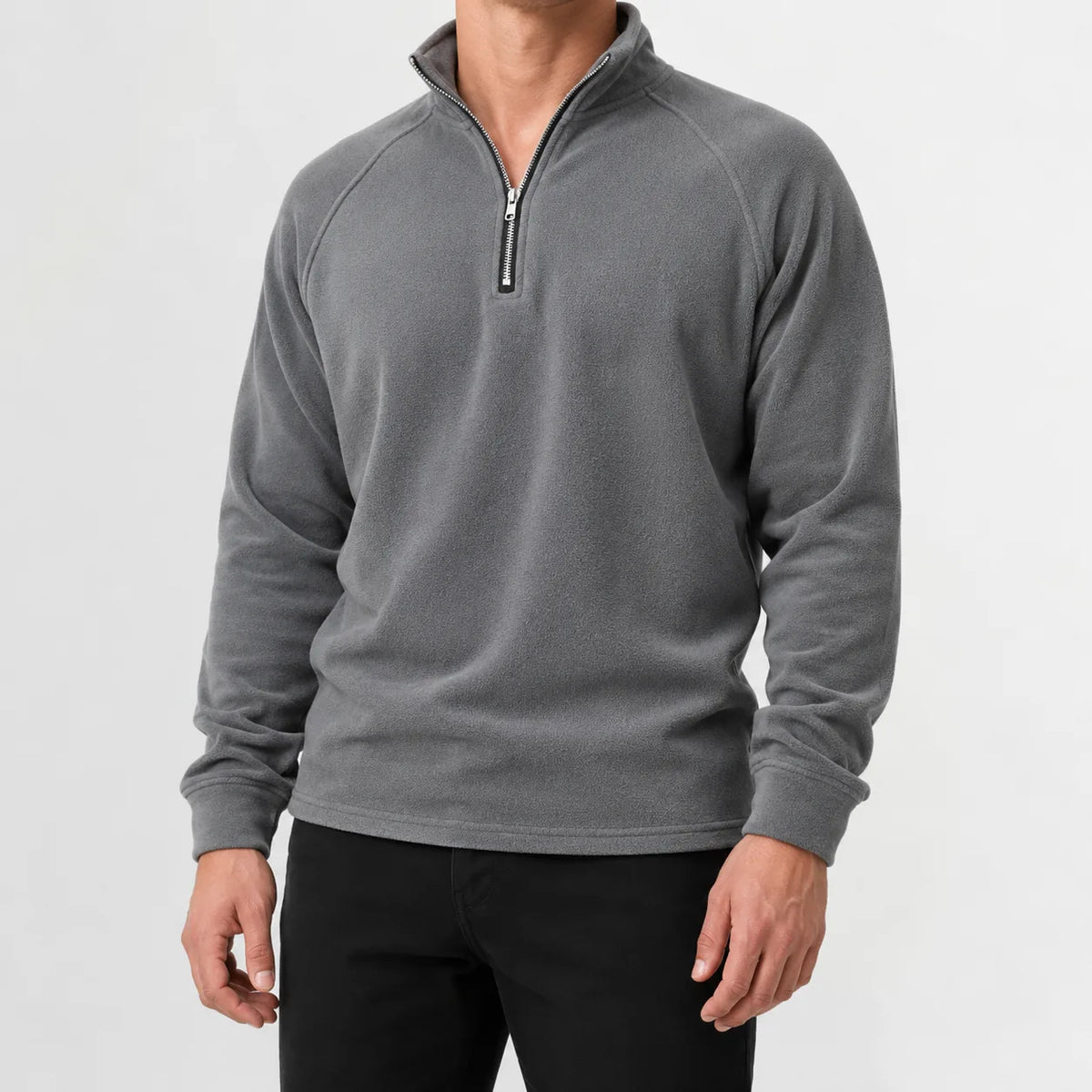 Zip-up trui met mock neckline