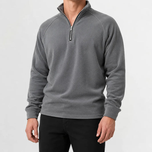 Zip-up trui met mock neckline