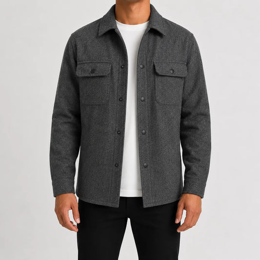 Overshirt met mandarin kraag