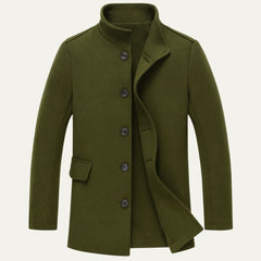 Slim fit jas met opstaande kraag en knoopsluiting