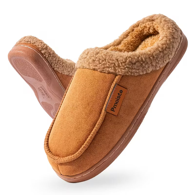 Slip-on pantoffels met pluche rand voor comfort