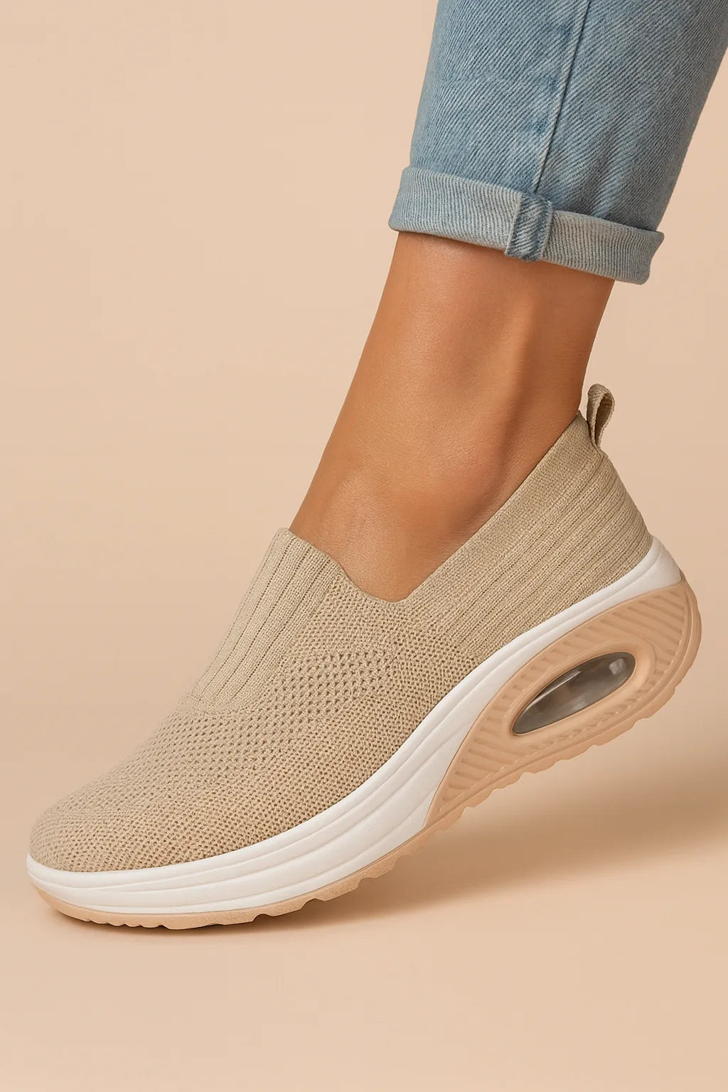 Slip-on sneakers met ademende bovenkant
