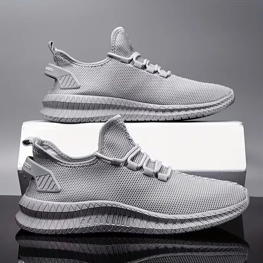 Sneakers met ademend mesh materiaal en rubberen zool