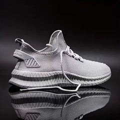 Sneakers met ademend mesh materiaal en rubberen zool