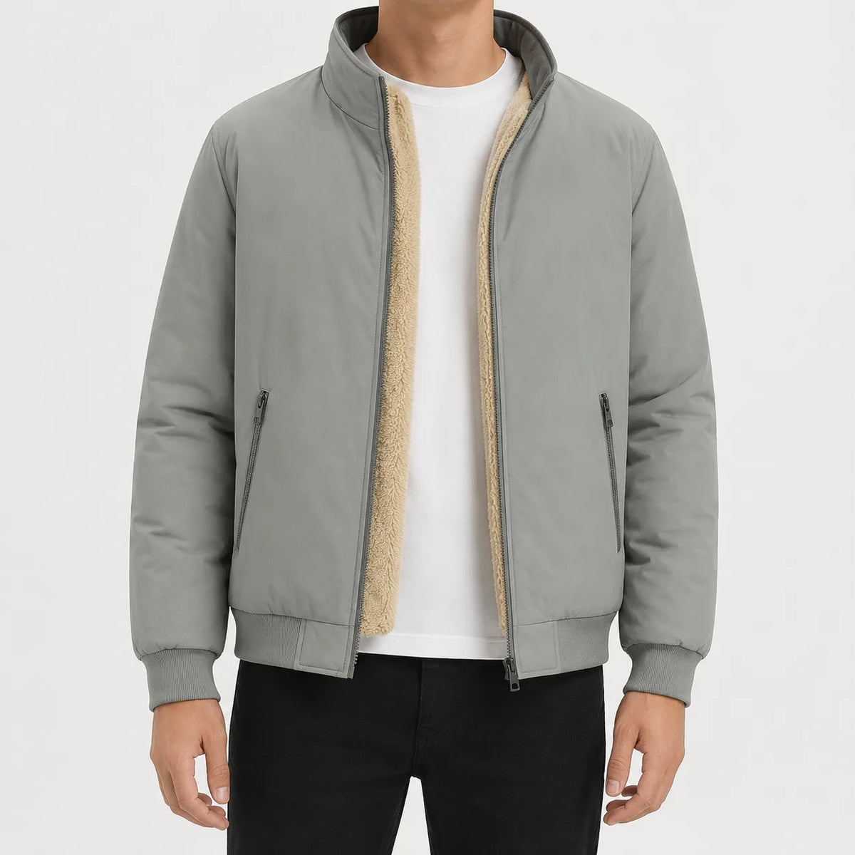 Puffer jacket met fleece lining