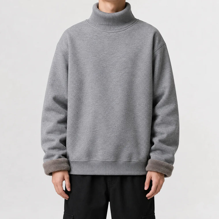 Fleece-lined trui met turtle neckline