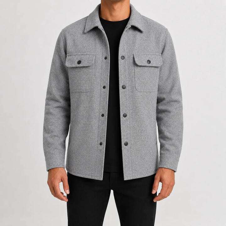 Overshirt met mandarin kraag