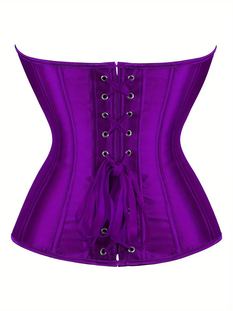 Strapless corset met vetersluiting en knoopsluiting