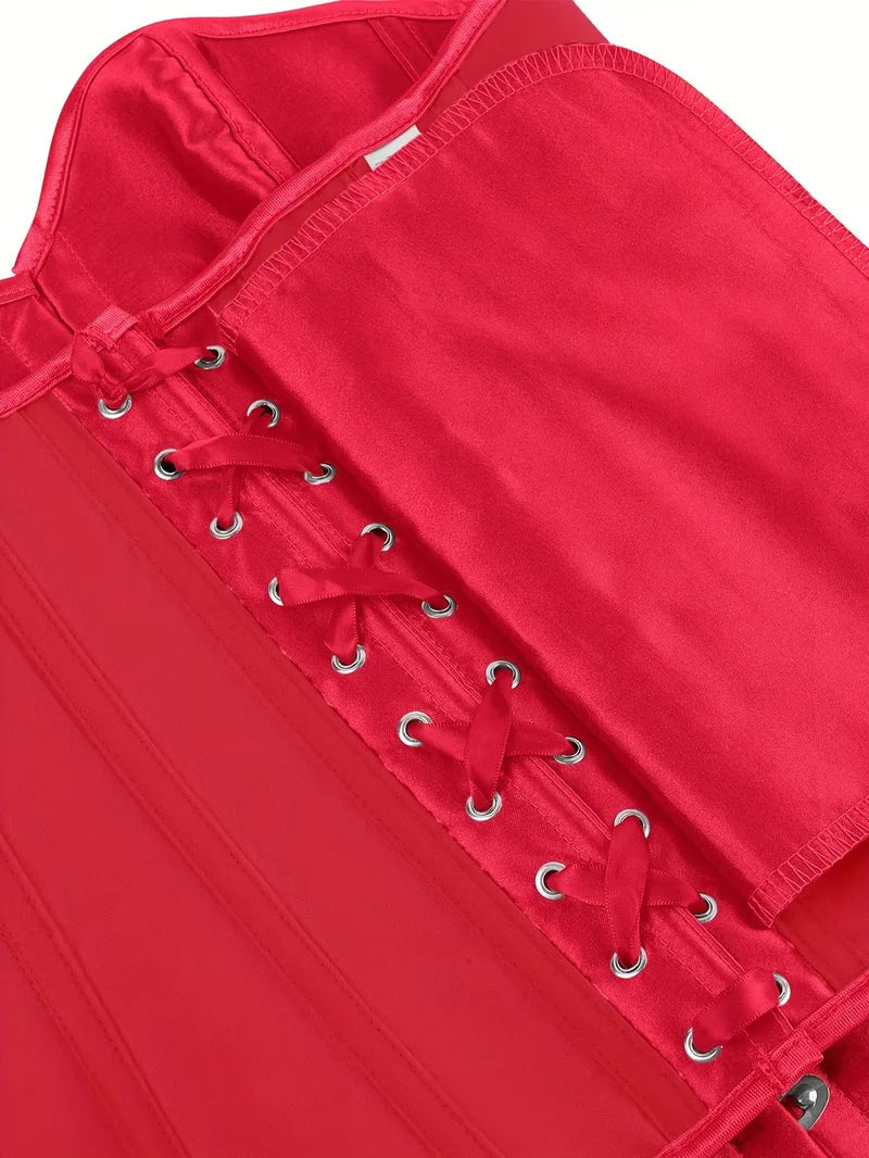 Strapless corset met vetersluiting en knoopsluiting