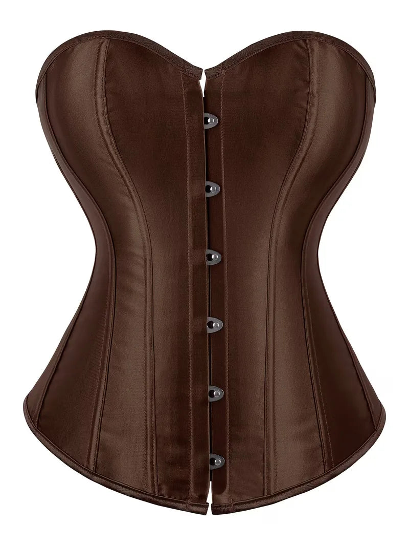 Strapless corset met vetersluiting en knoopsluiting