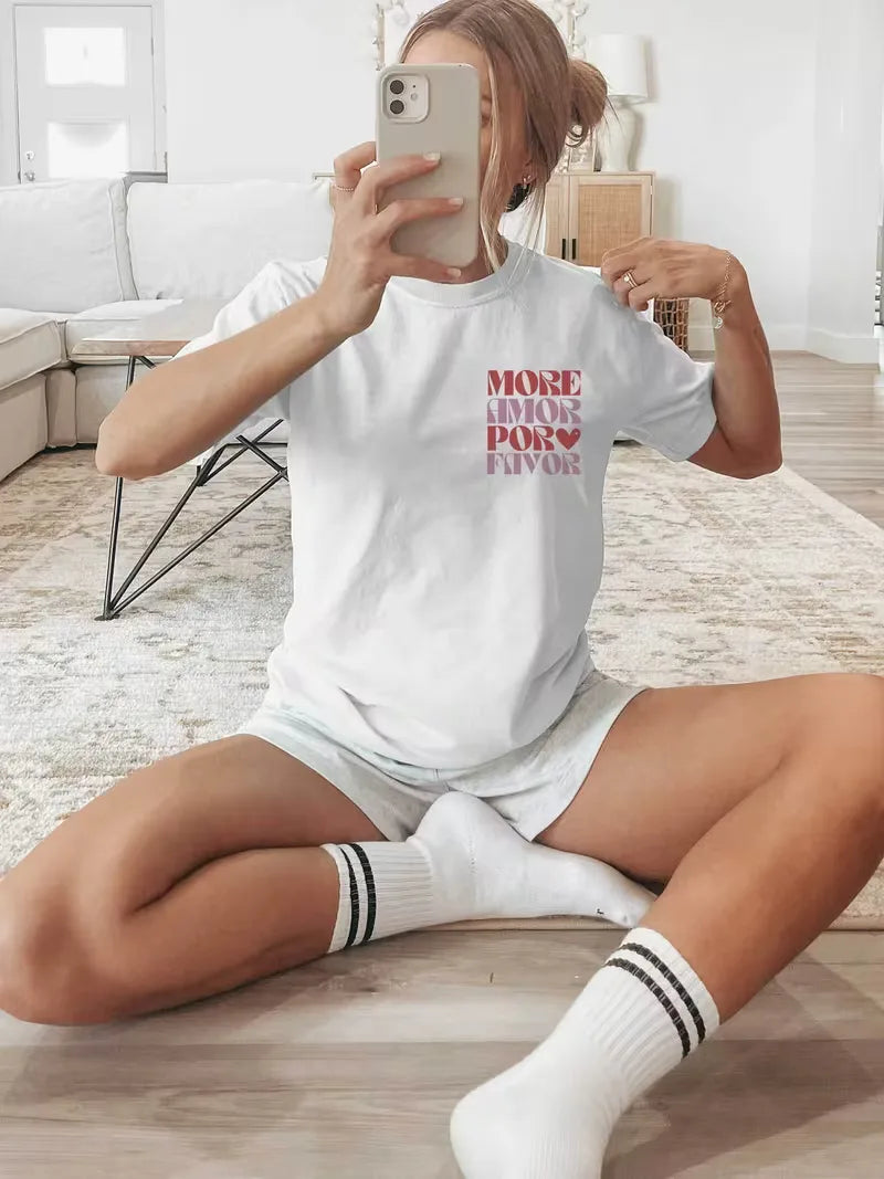 T-shirt met print en korte mouwen