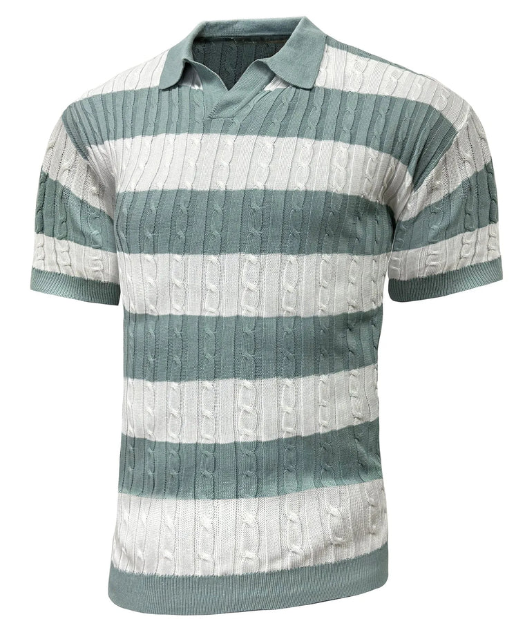 Polo met V-neck en korte mouwen