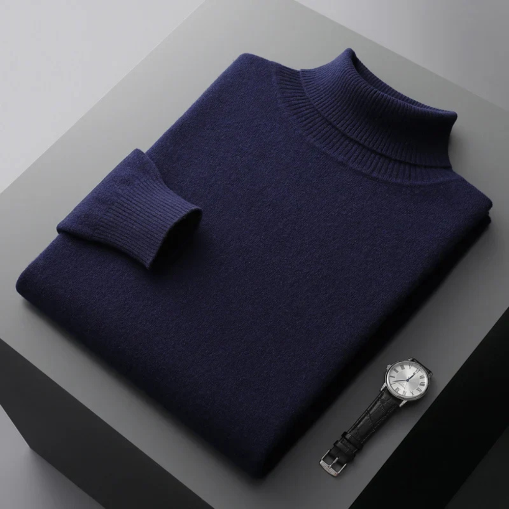 Trui met hoge turtleneck kraag en lange mouwen