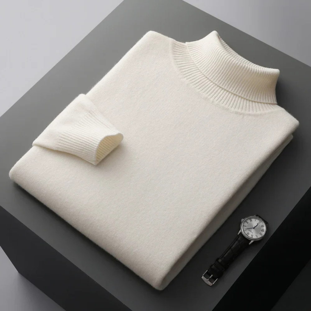 Trui met hoge turtleneck kraag en lange mouwen