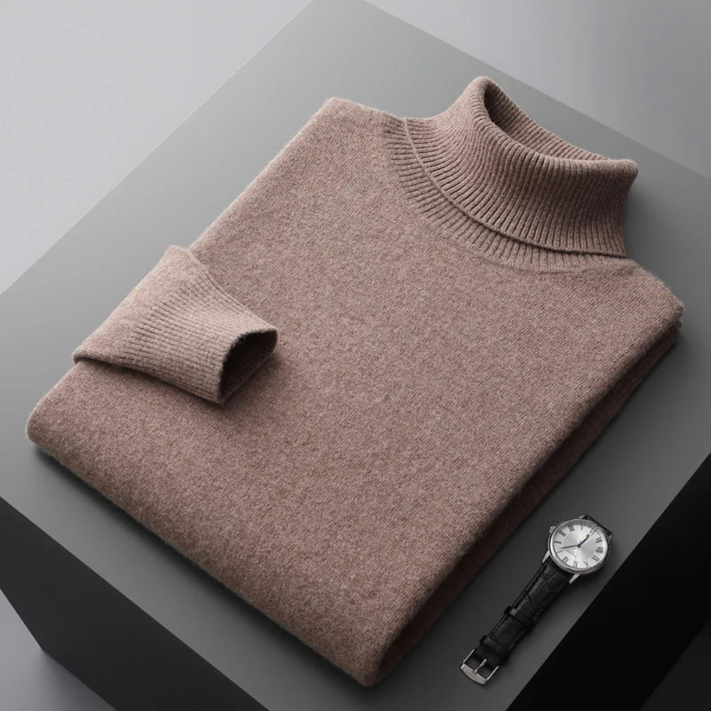 Trui met hoge turtleneck kraag en lange mouwen