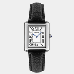 Vierkant horloge met leren band