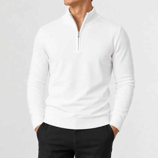 Zip-up trui met mock neckline
