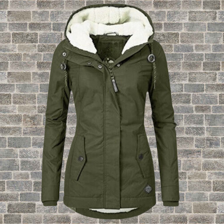 Winterjas met capuchon en fleece voering