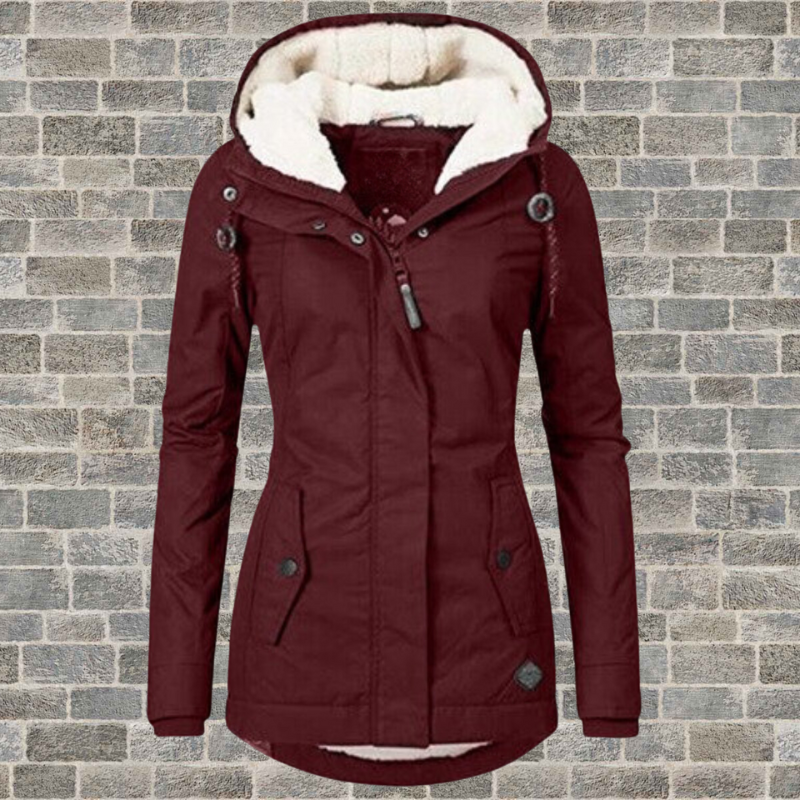 Winterjas met capuchon en fleece voering