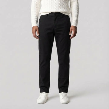 Zwarte chino met regular fit en rechte pijpen