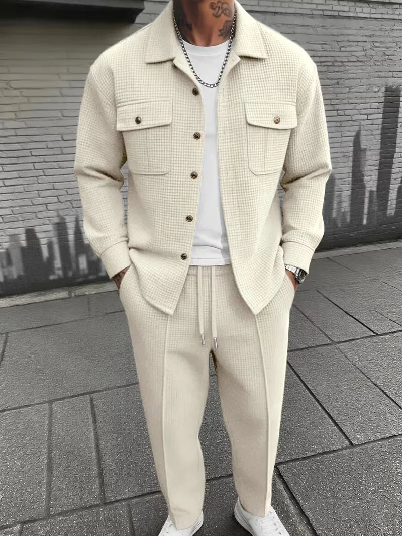 Lounge set met button-up cardigan