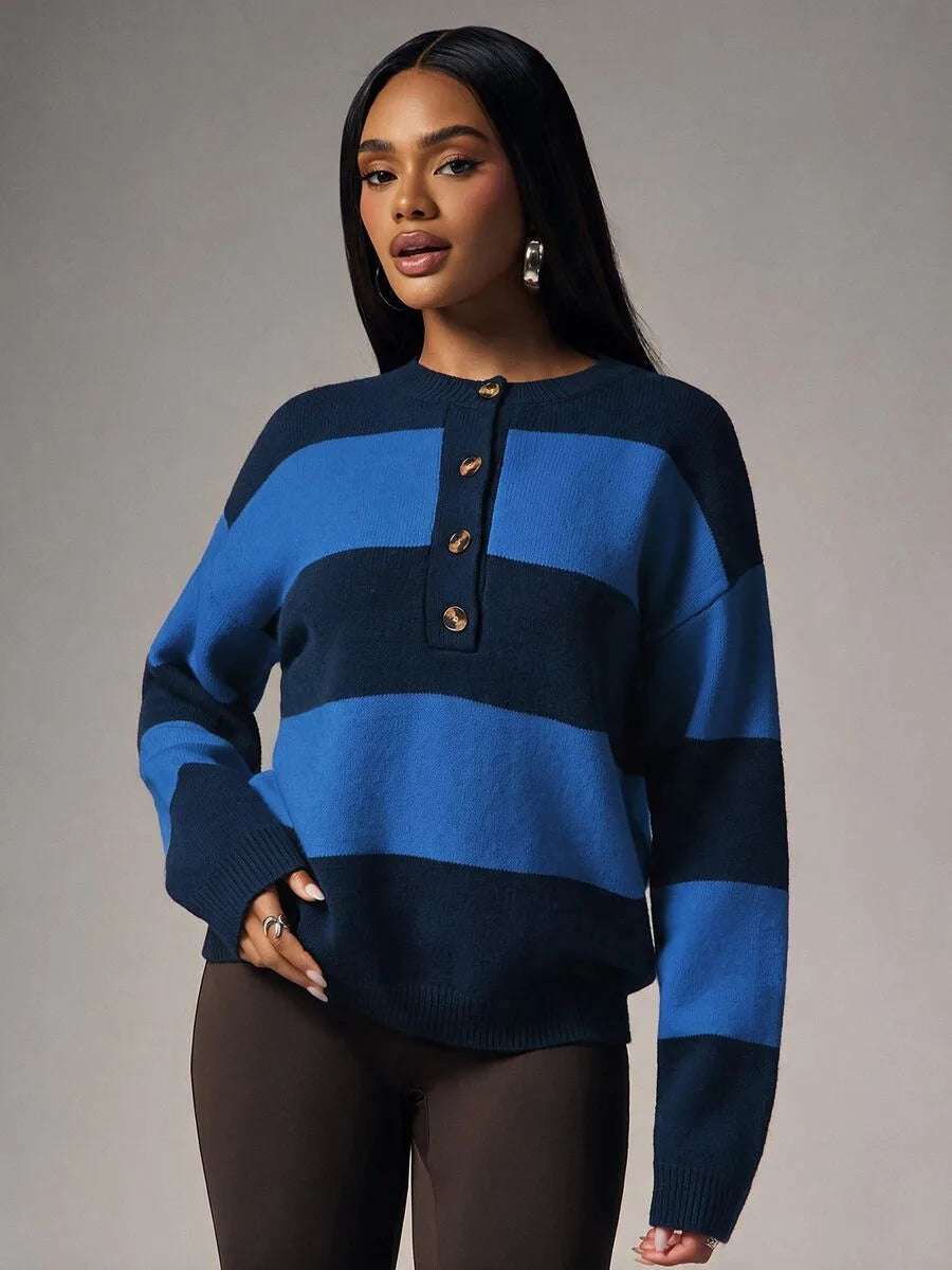 Oversized sweater met knopen