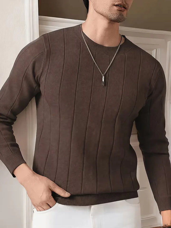 Ribbed sweater met ronde hals