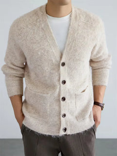Cardigan met V-neck en voorzakken