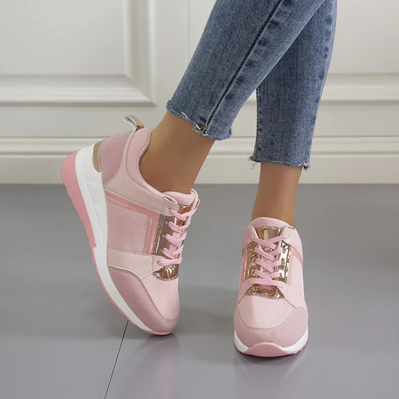 Air Sneakers | Nooit meer pijnlijke voeten in de kleur Beige voor dames in stijl geschikt voor alle seizoenen.
