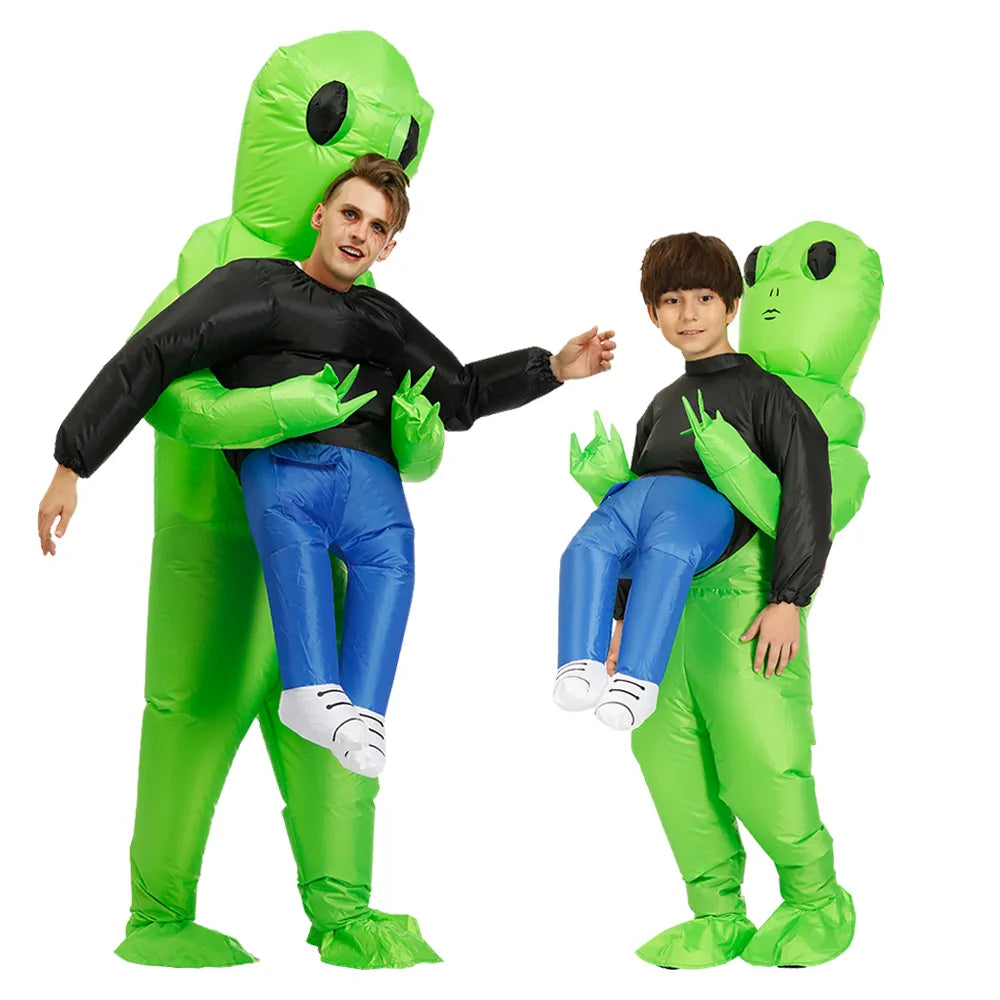 Alien Kostuum voor carnaval (Kids & Adults) in de kleur Groen voor in stijl geschikt voor alle seizoenen.