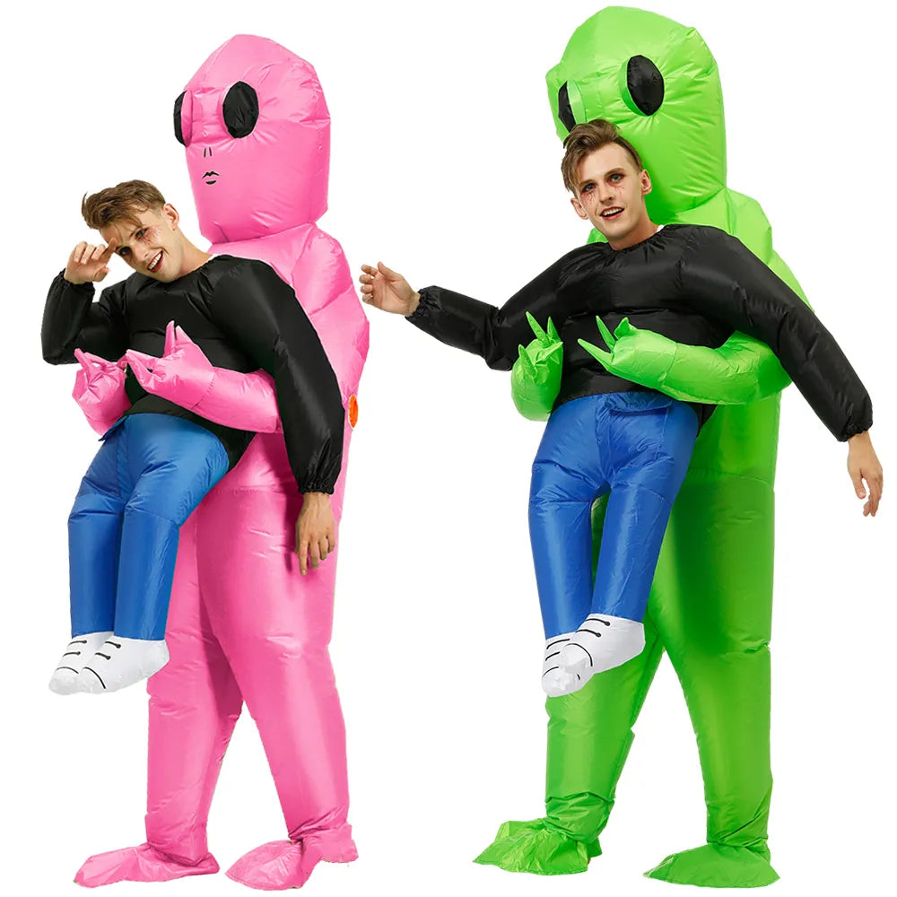 Alien Kostuum voor carnaval (Kids & Adults) in de kleur Groen voor in stijl geschikt voor alle seizoenen.