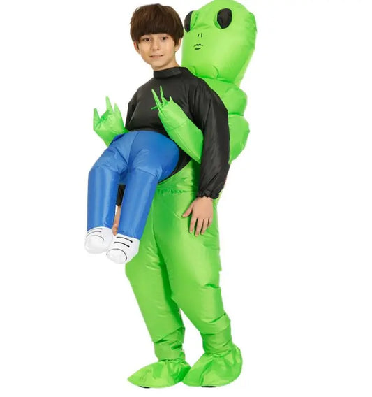 Alien Kostuum voor carnaval (Kids & Adults) in de kleur Groen voor in stijl geschikt voor alle seizoenen.