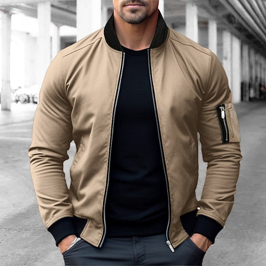 Armand | Stijlvol bomberjack voor mannen in de kleur Khaki voor heren in Streetwear stijl ideaal voor de herfst.