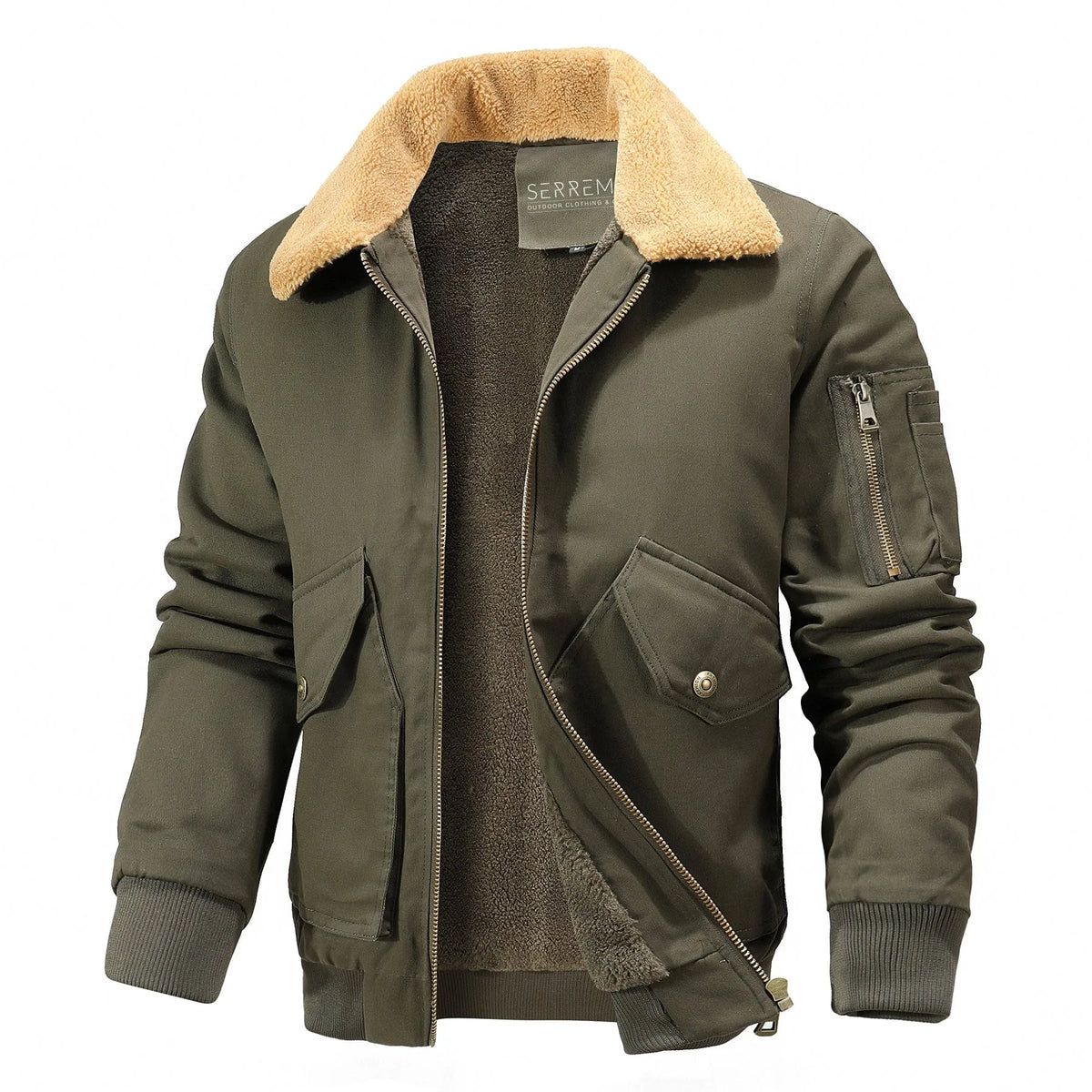 Bomberjack met shearling kraag