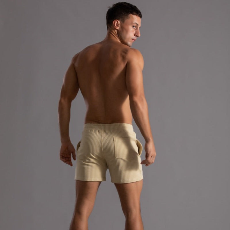 Super-stretch fitness shorts voor heren - ultieme flexibiliteit en comfort voor diverse soorten workouts en ontspanning.