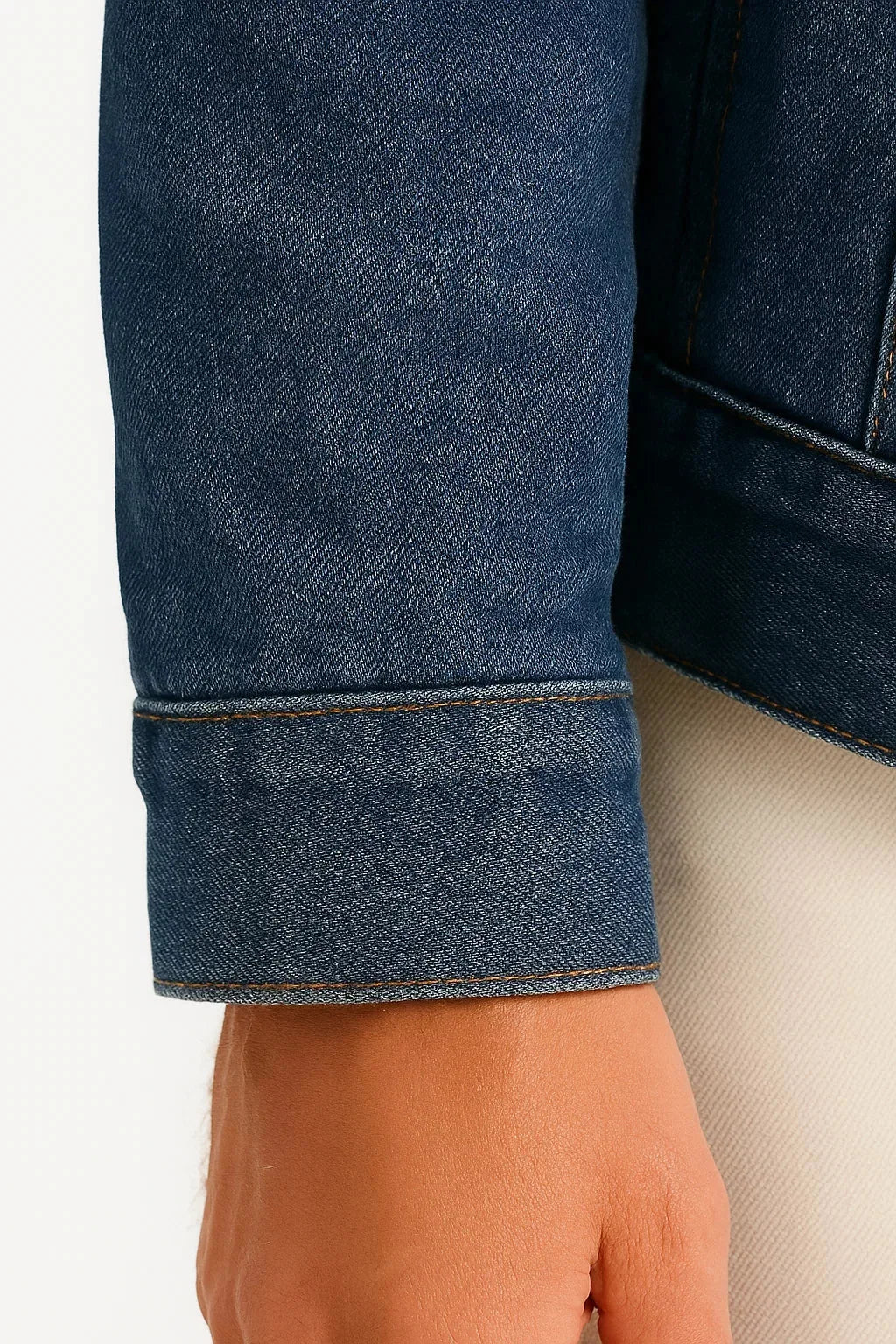 Spijkerjas met fleece voering