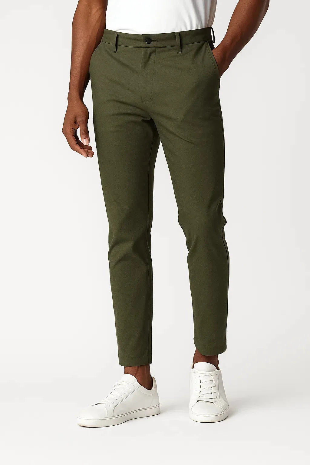 Chino's slim fit met zijzakken