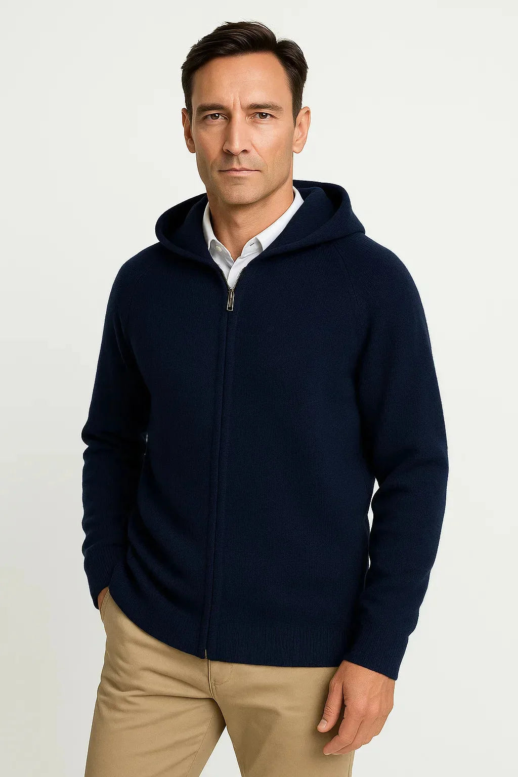 Cardigan met capuchon en rits