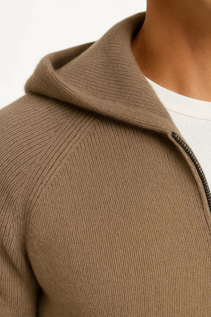 Cardigan met capuchon en rits