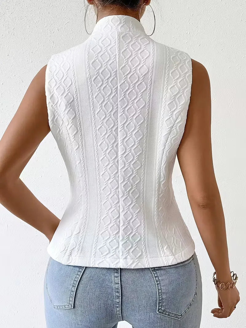 Gilet met V-hals en knopen