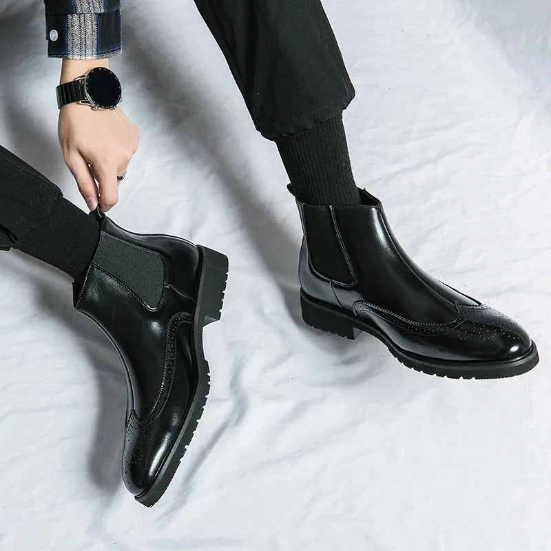 Chelsea boots met brogue detailing