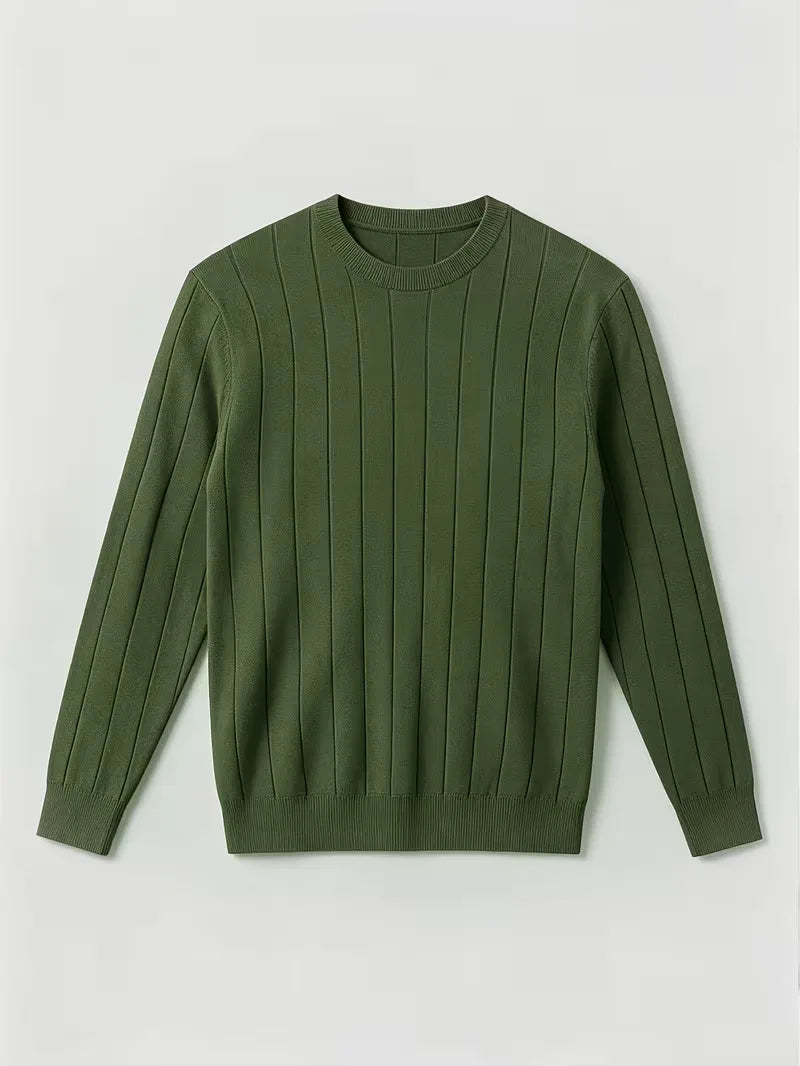 Ribbed sweater met ronde hals