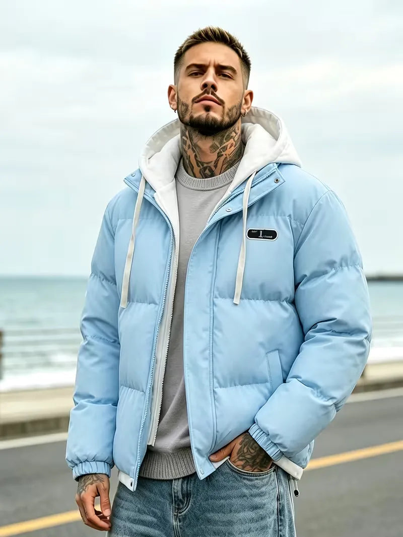 Oversized puffer jacket met capuchon